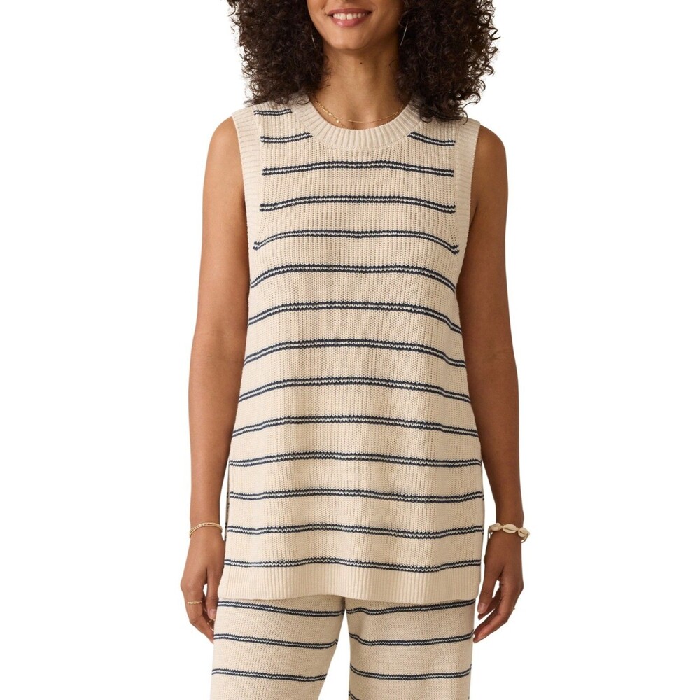 Faherty Miramar Women’s Linen Organic Cotton Sweater Tank Tunic Top size XS NWT